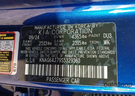 2025 Kia K5 Gt-Line z USA, uszkodzony, nr VIN KNAG64J79S5329363